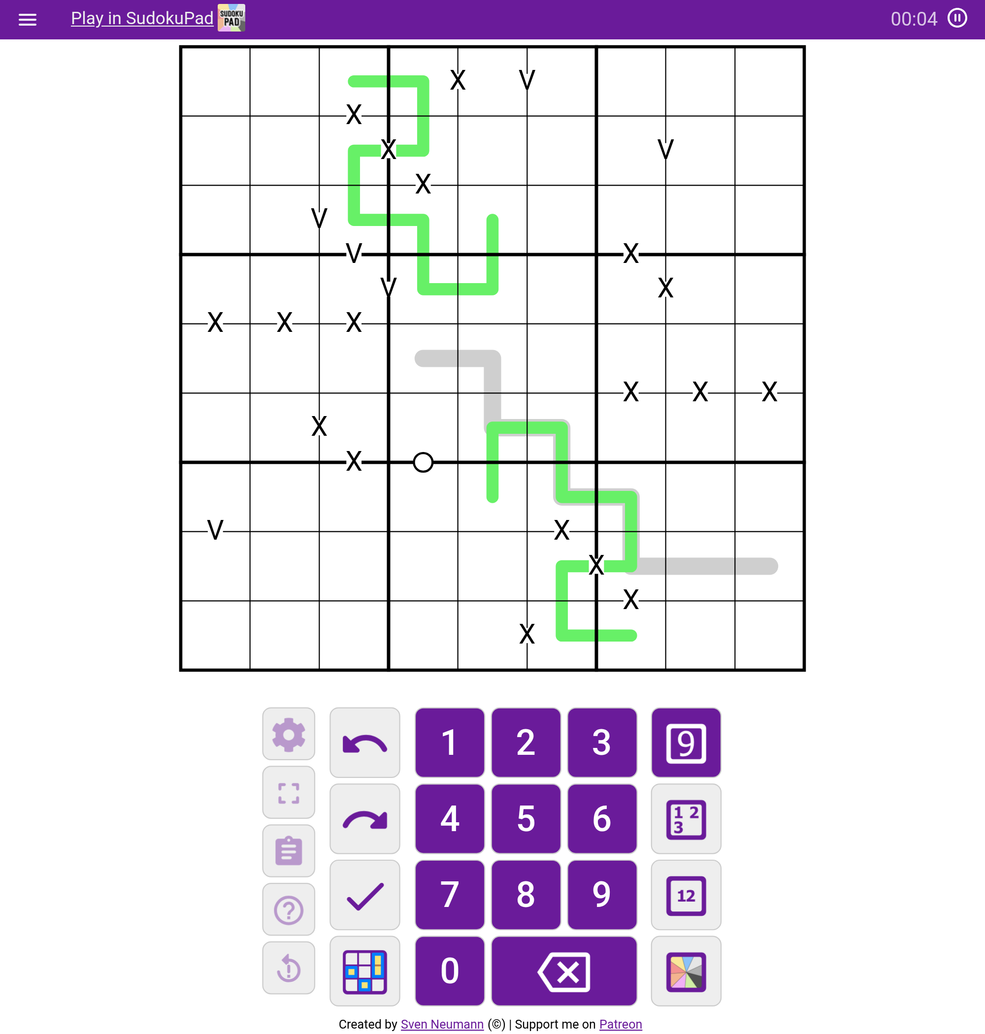 Murmur Cipher — XV, German Whispers, palindromen en Kropki, met 0 givens (Very Hard).
